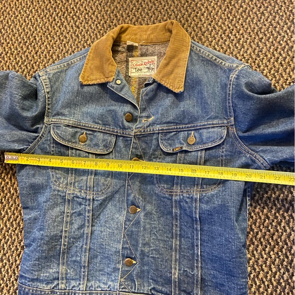 VINTAGE LEE STORM RIDER 80s WOOL BLANKET LINED DENIM JACKET SIZE MEDIUM - Picture 5 of 7